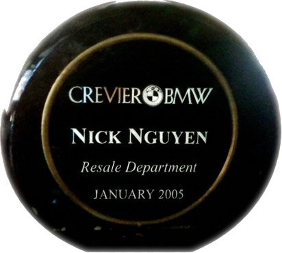 Crevier BMW Top Monthly Sales Award