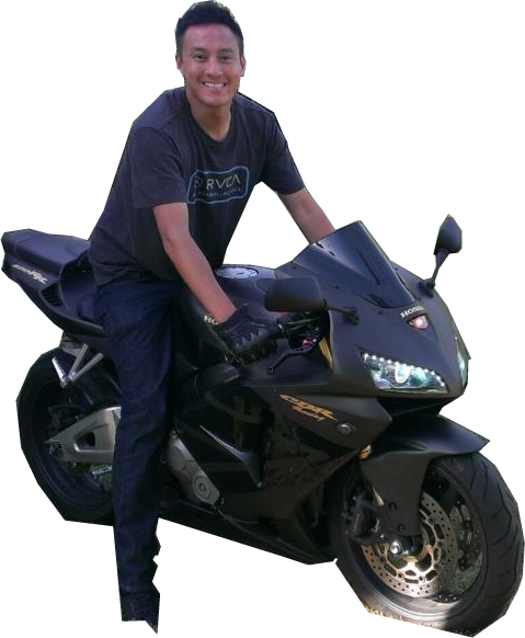 Nick with Motorcycle
